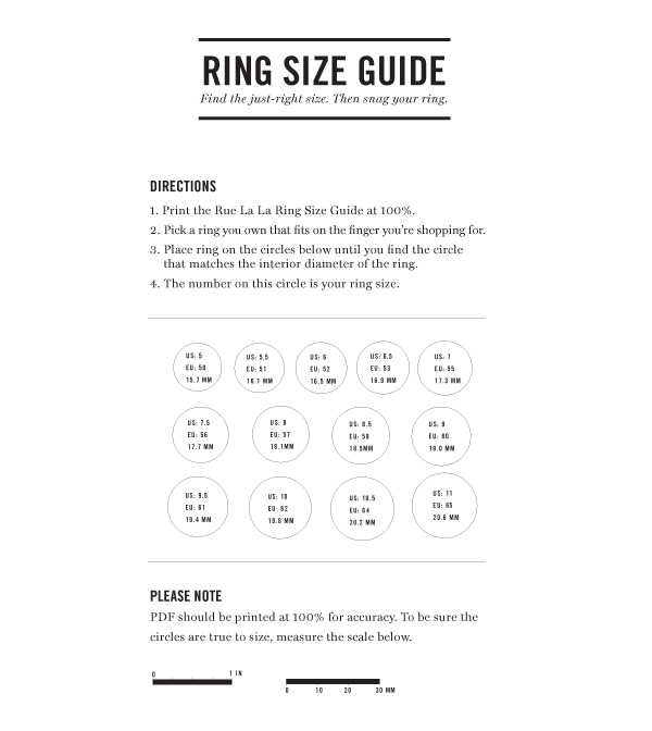 Midi Ring Size Chart
